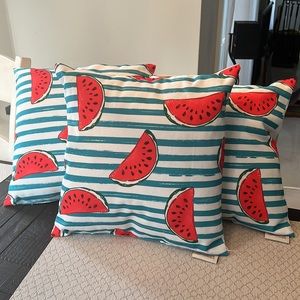 Stratford Indoor/Outdoor watermelon Throw Pillows Set of 3